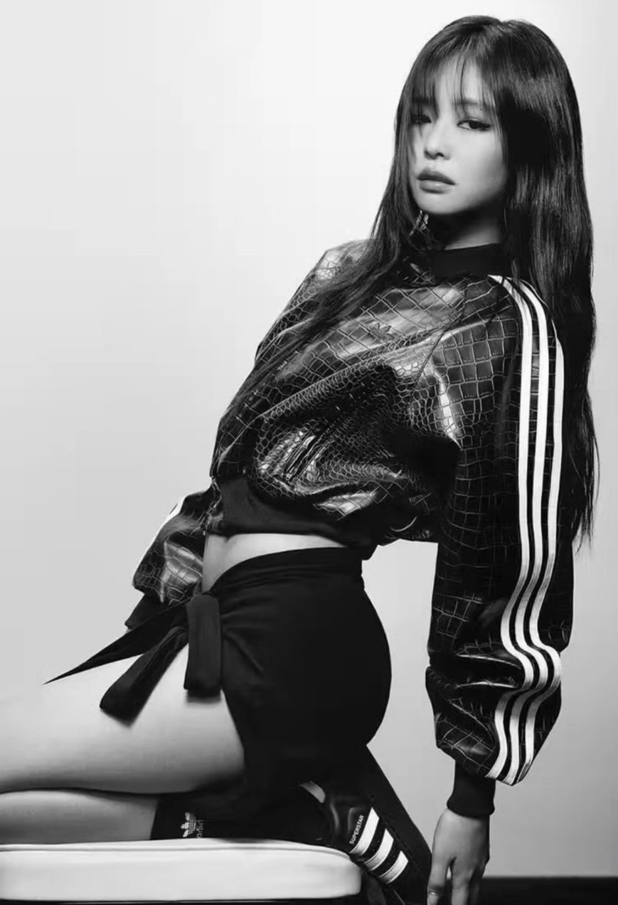 Jennie同款 Adidas originals SST 條紋 鱷魚皮 立領 長袖 皮外套 外套 KE5035