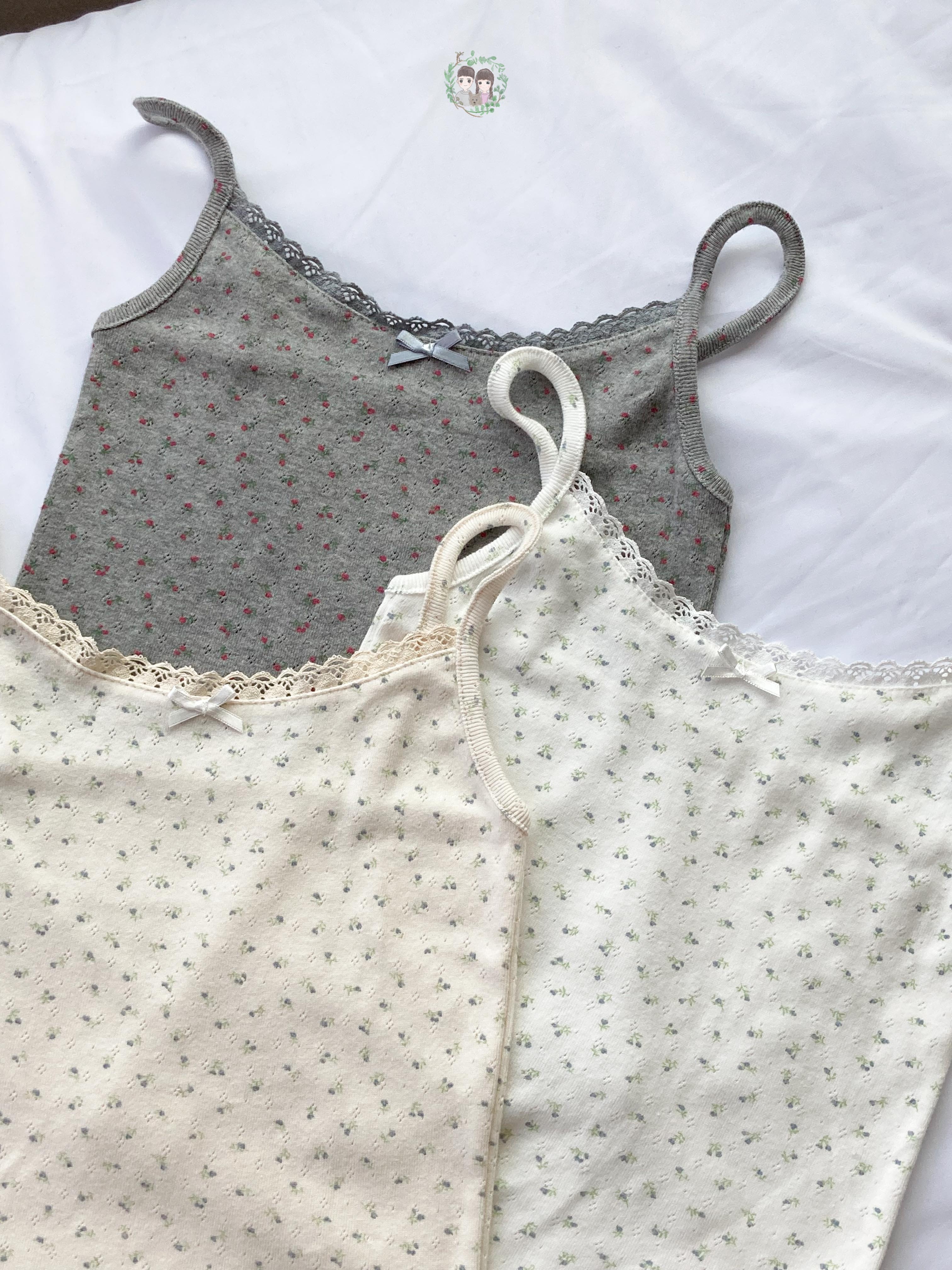 Floral Bowknot Lace-trimmed Cami〈🇰🇷DAY 2〉