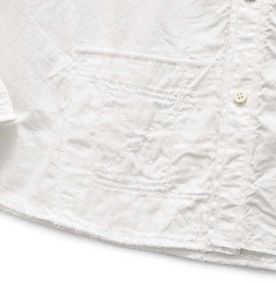 KAPITAL Cotton x Linen Patchwork Kathmandu Shirt - WHITE PRE ORDER ITEM (預訂中)