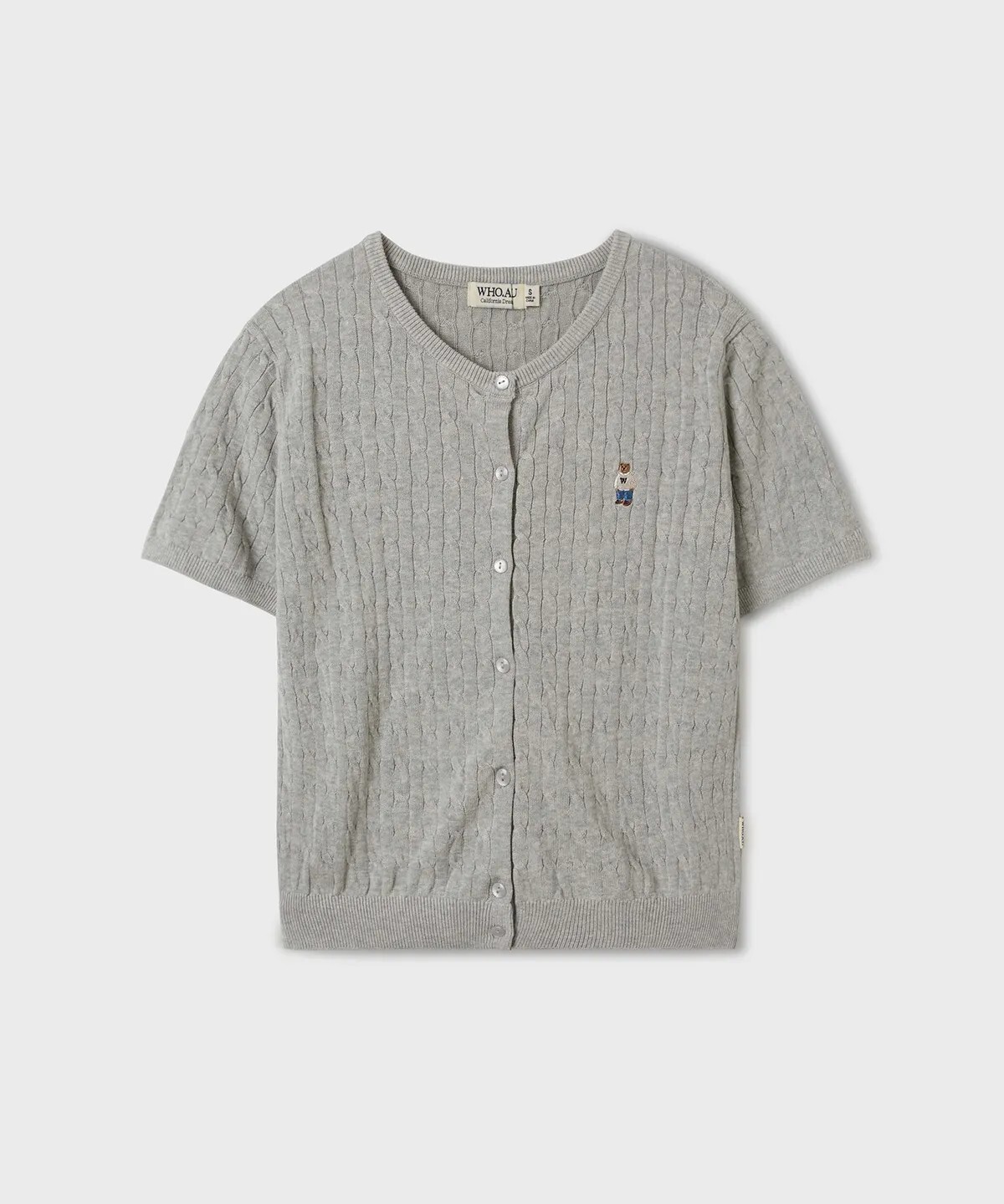 WHO A U - Steve Summer Short Sleeve Cardigan *2色* (WHCKF2541F)