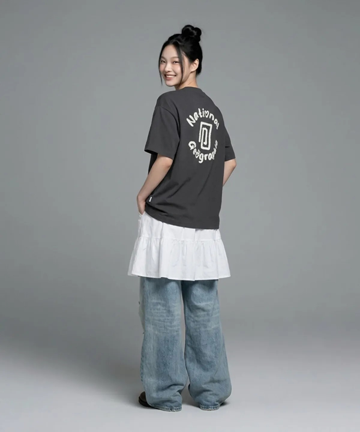 【OWN】National Geographic 國家地理 短袖 上衣 夏季 新品 涼感 造型 男女同款 寬鬆版型 炭灰