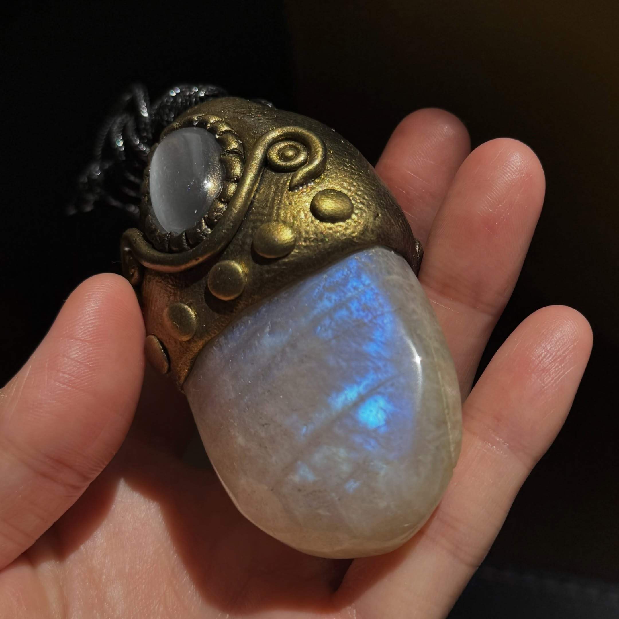 [原石] 月光石 軟陶手作項鍊