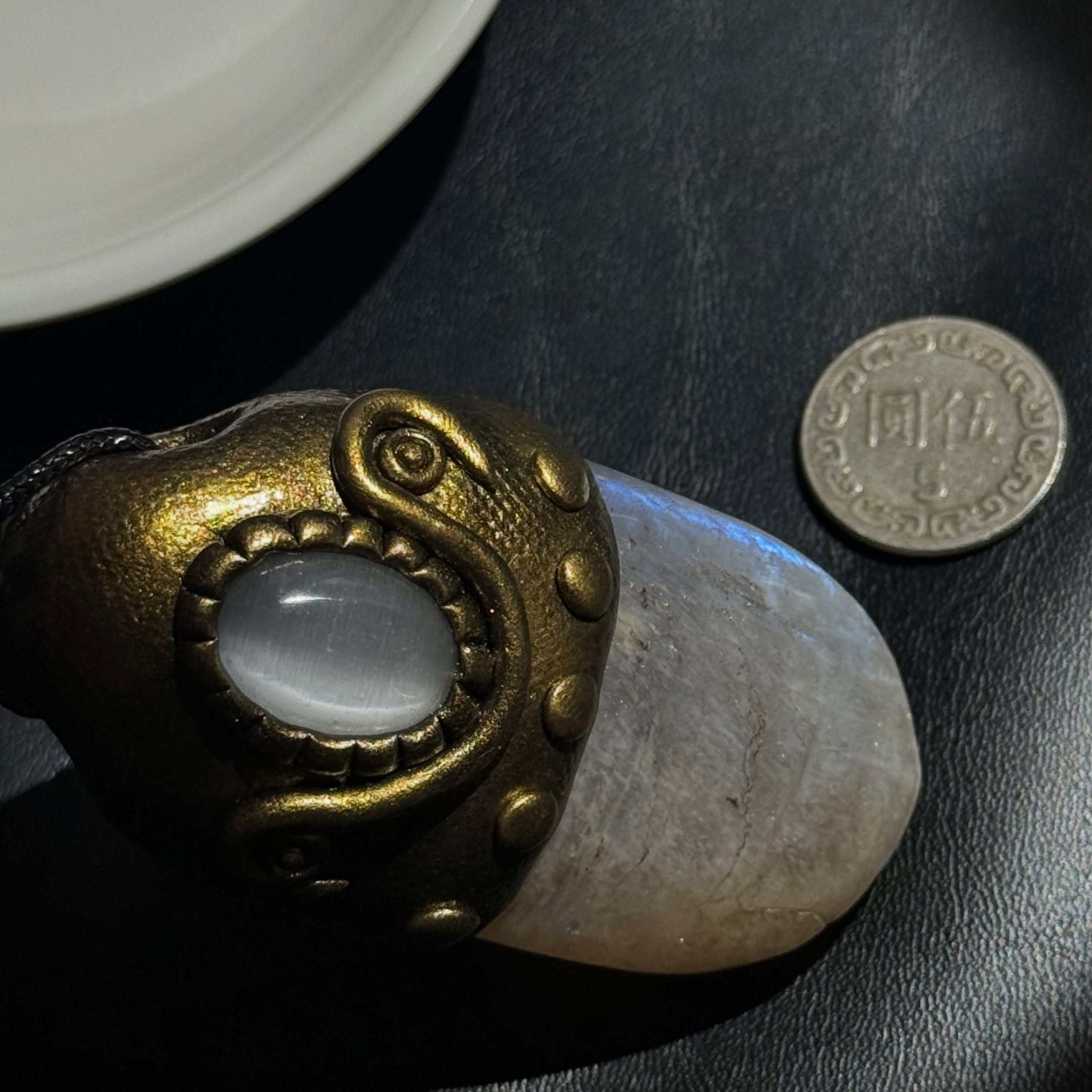 [原石] 月光石 軟陶手作項鍊