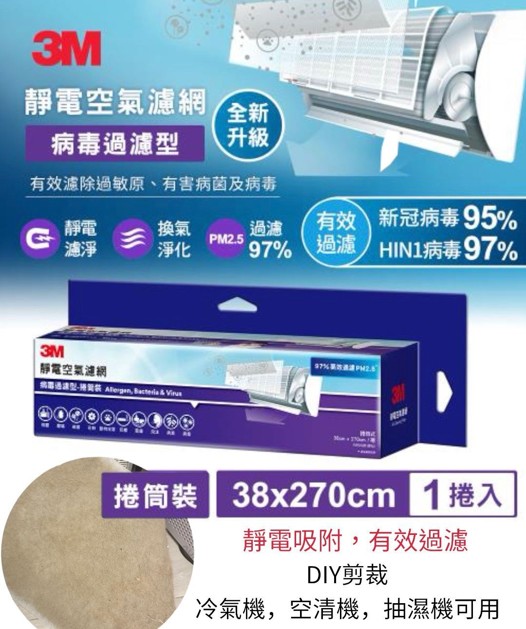 (現貨) 3M 靜電空氣濾網-專業級