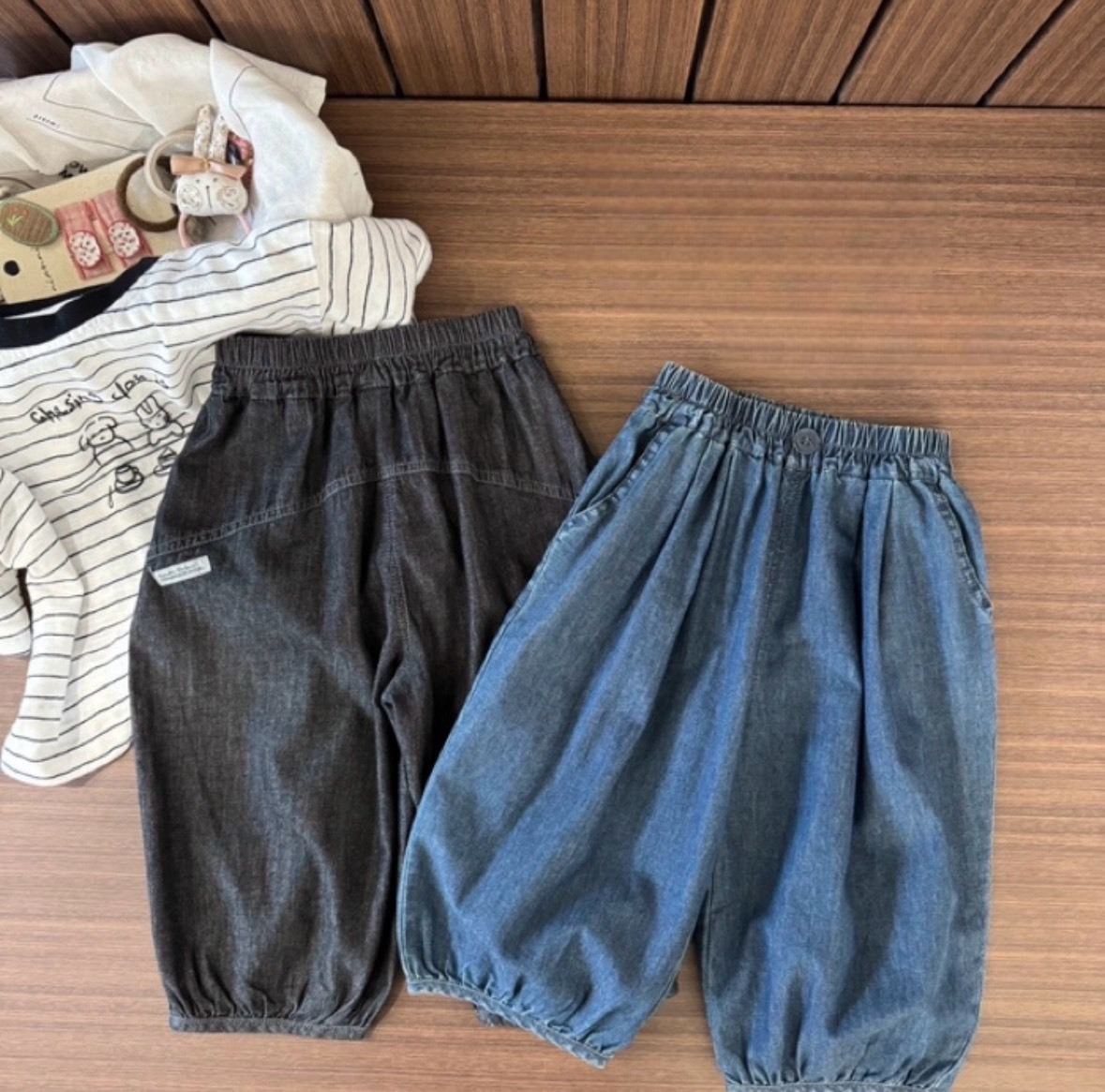 小麵包寬寬牛仔褲