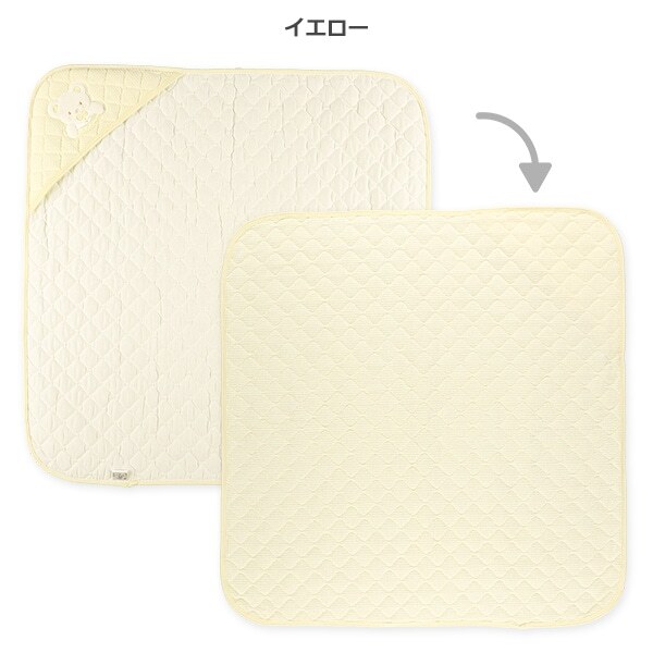 【Nishimatsuya】Soft Cotton Pile Hooded Swaddle Blanket - Yellow Bear