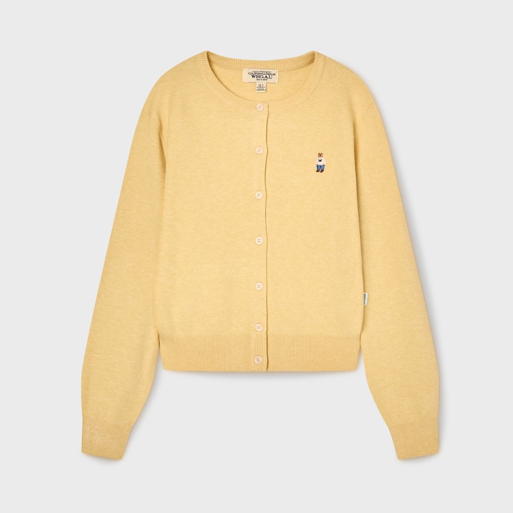 WHO A U -Steve Rayon R-neck Cardigan *3色* (WHCKG2342F)