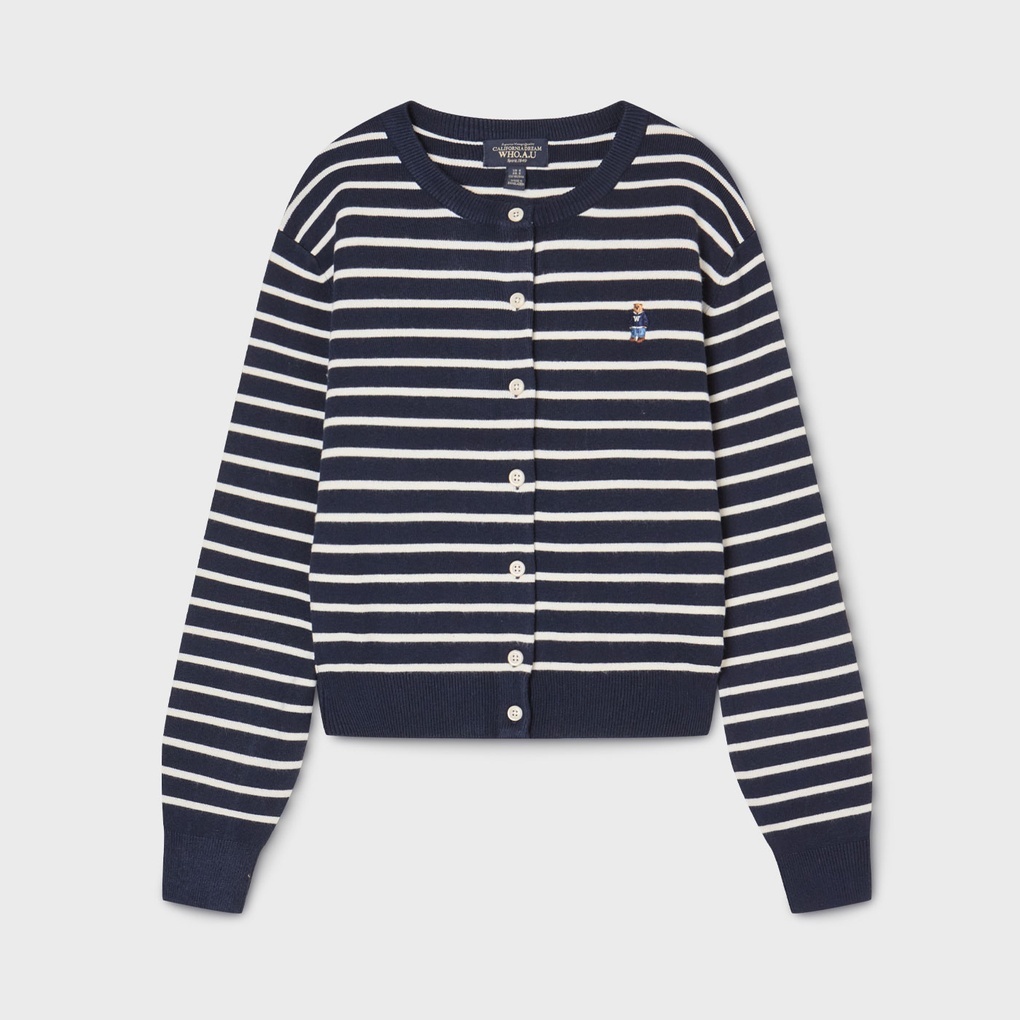 WHO A U -Steve Rayon R-neck Cardigan *3色* (WHCKG2342F)