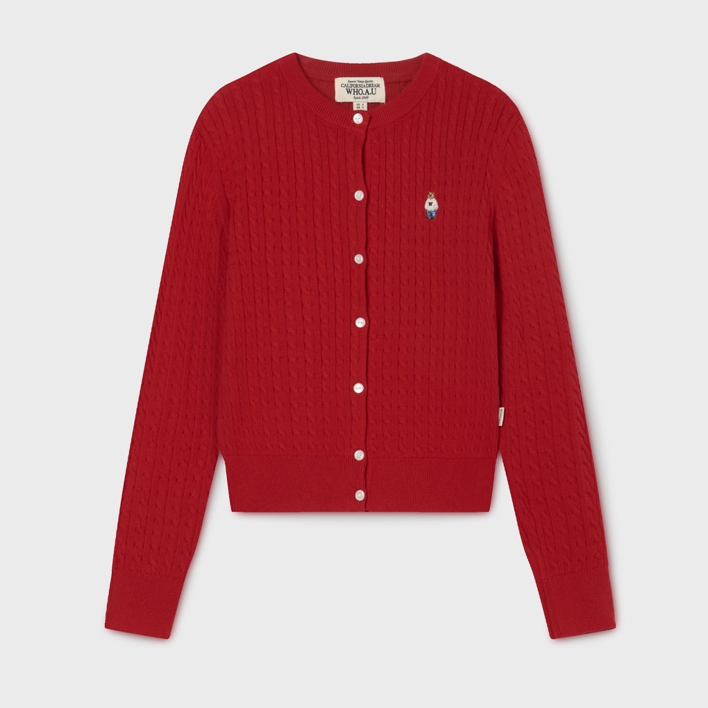 WHO A U - Steve High Gauge Cotton Cardigan *2色* (WHCKG2325F)
