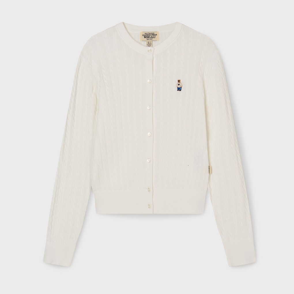 WHO A U - Steve High Gauge Cotton Cardigan *2色* (WHCKG2325F)