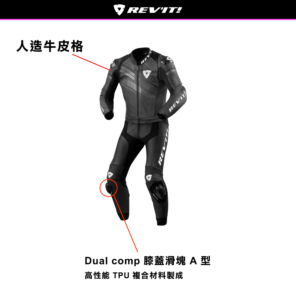 【REVIT】兩截式競賽款皮衣 FCL018