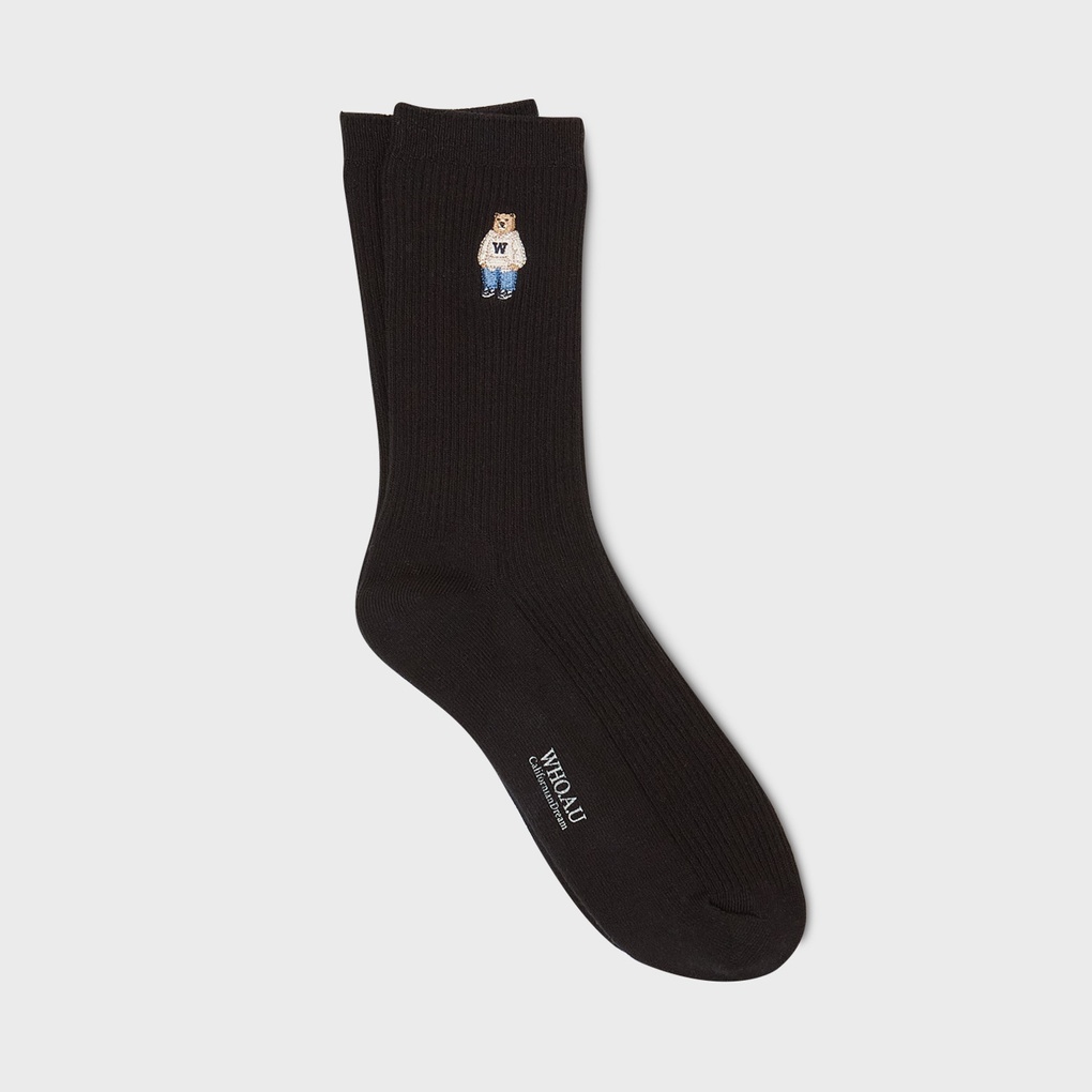 WHO A U - Steve Embroidery Socks *5色* (WHAYG1111A)