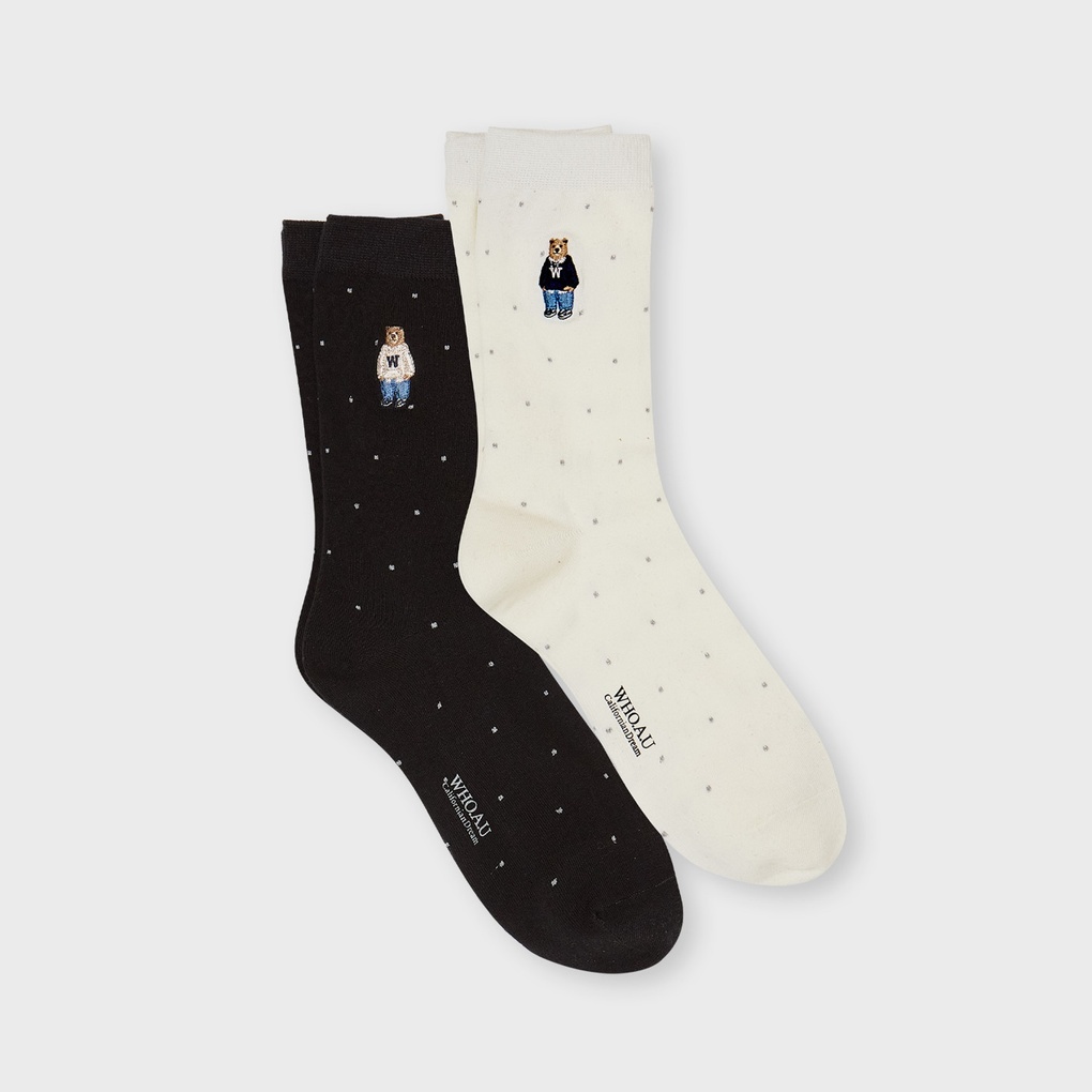 WHO A U - [2PACK]Steve Dot Socks *Mix* (WHAYG1121A)