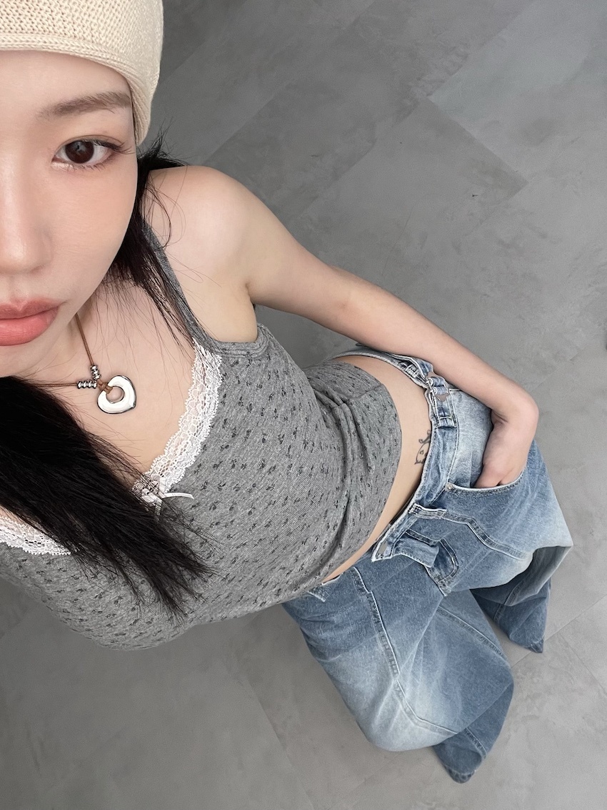 lace trim mini bow floral bratop