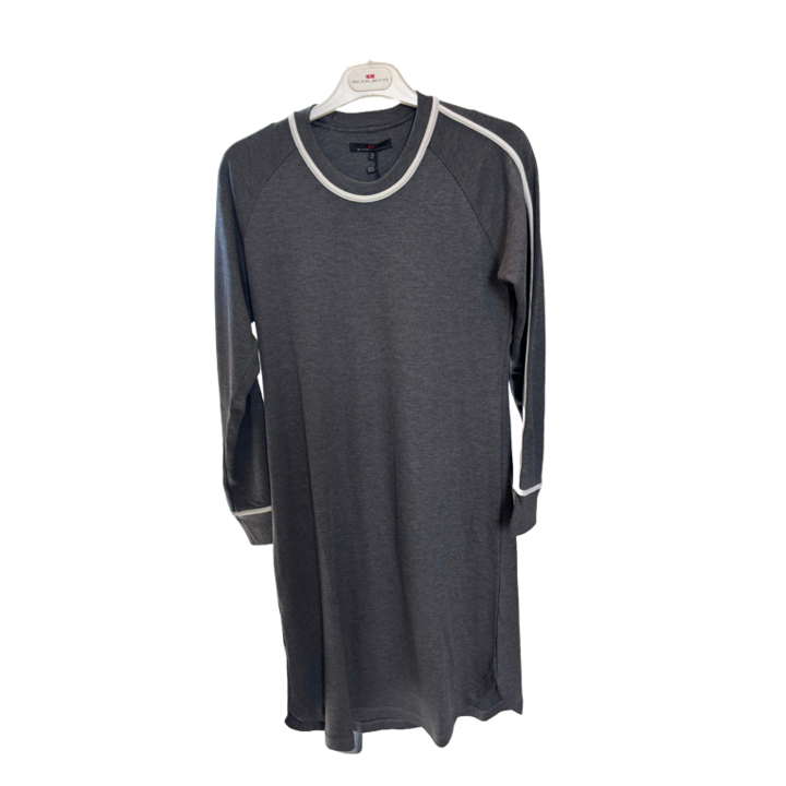 1BG0515-095 [BOGLIETTI] Marzia 棉質莫代爾圓領睡衣 547 灰色/象牙白 #FFL122 (EU)