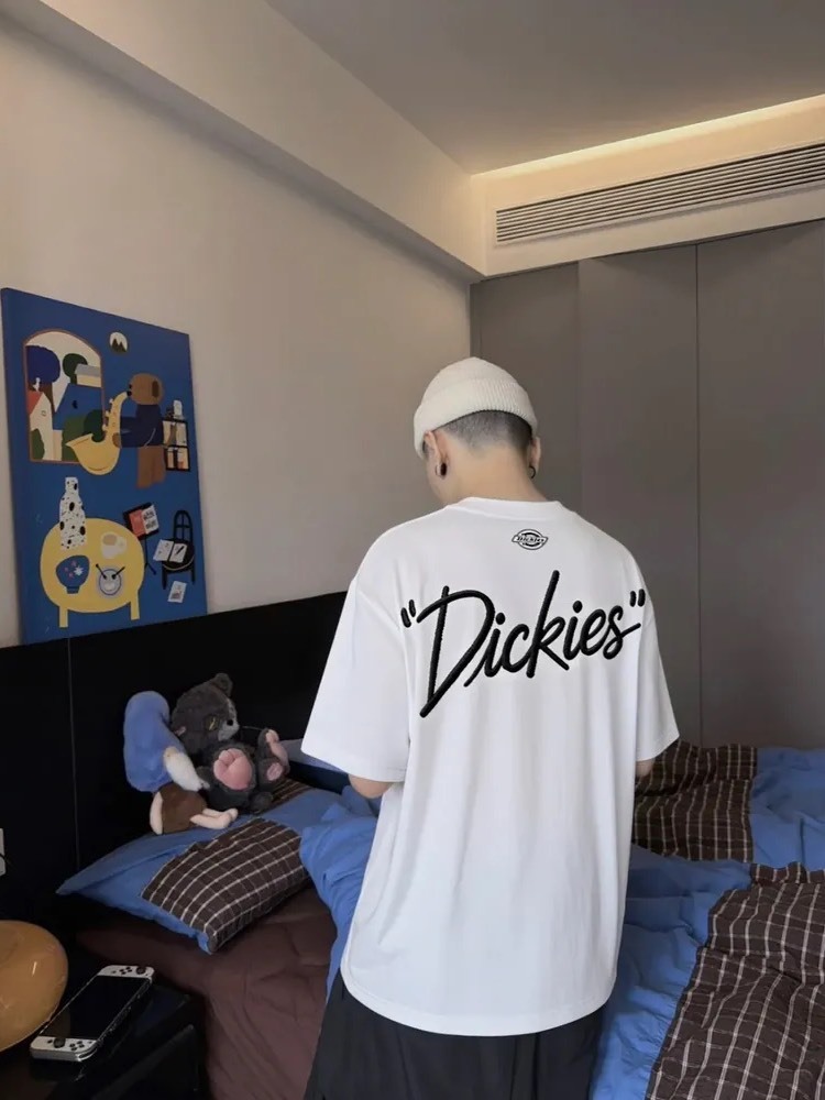 (預購）Dickies 背後刺繡 斜體字logo 美式 復古 重磅 純棉 短袖 共5色