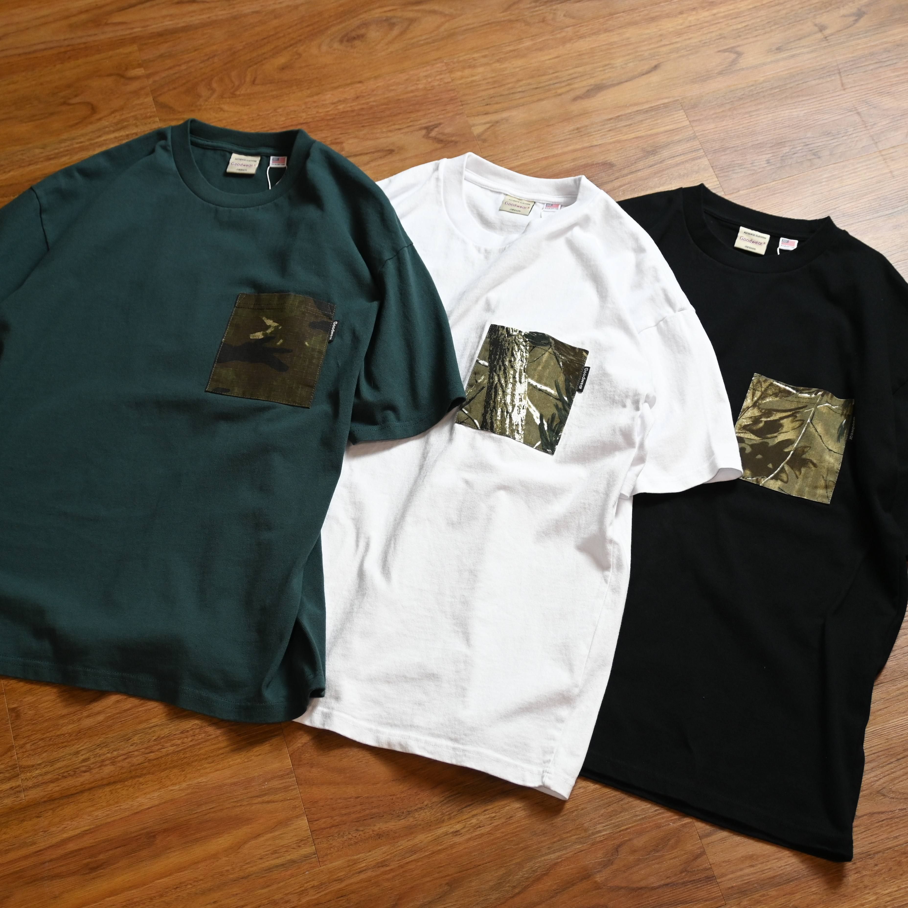 Goodwear Japan USA Cotton Camo Pattern Pocket Tee