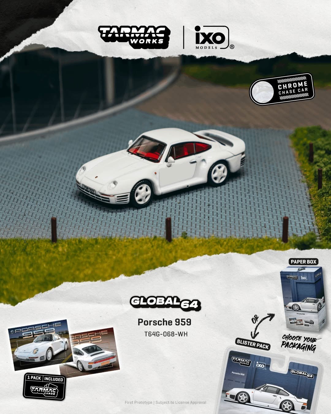 預訂 Pre Order - Tarmac Works Porsche 959 White