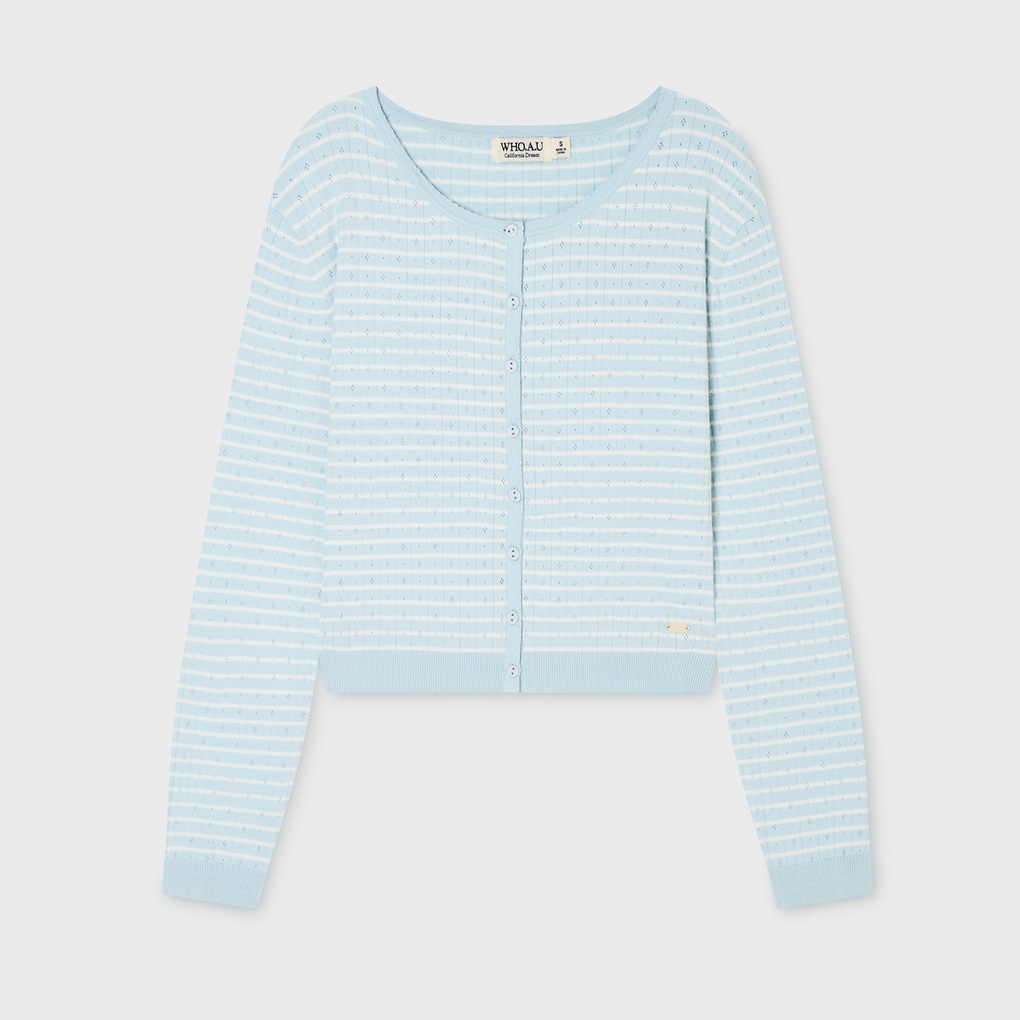 WHO A U - Punching Skashi Cardigan (Set-up) *4色* (WHCKG2433F)
