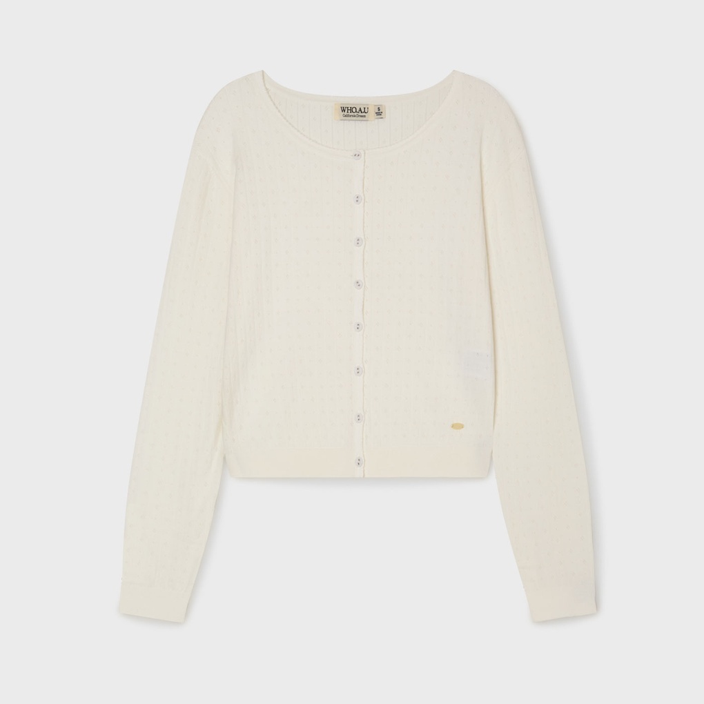 WHO A U - Punching Skashi Cardigan (Set-up) *4色* (WHCKG2433F)