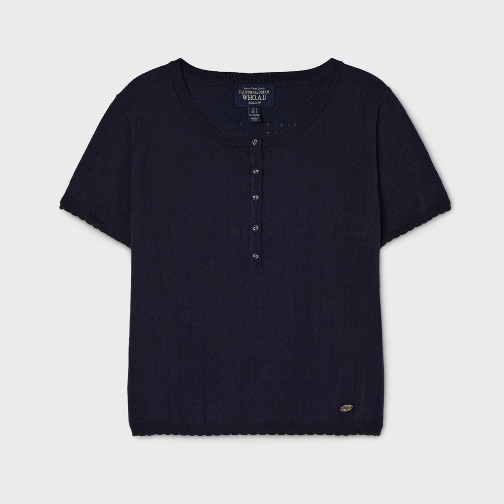 WHO A U - Skashi Henley neck Pullover [B] *2色* (WHKAG2451F)