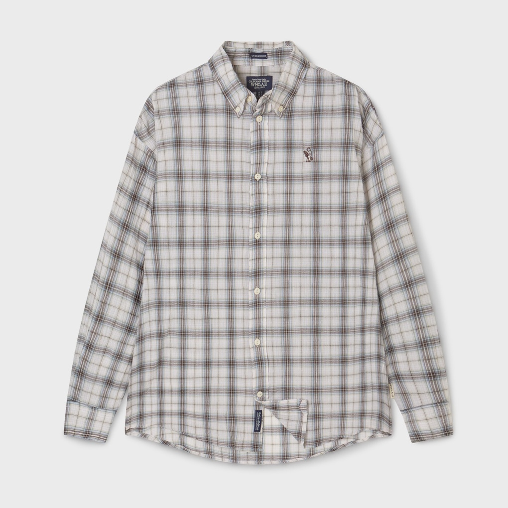 WHO A U - Summer Crinkle Check Shirts *2色* (WHYCG2371U)