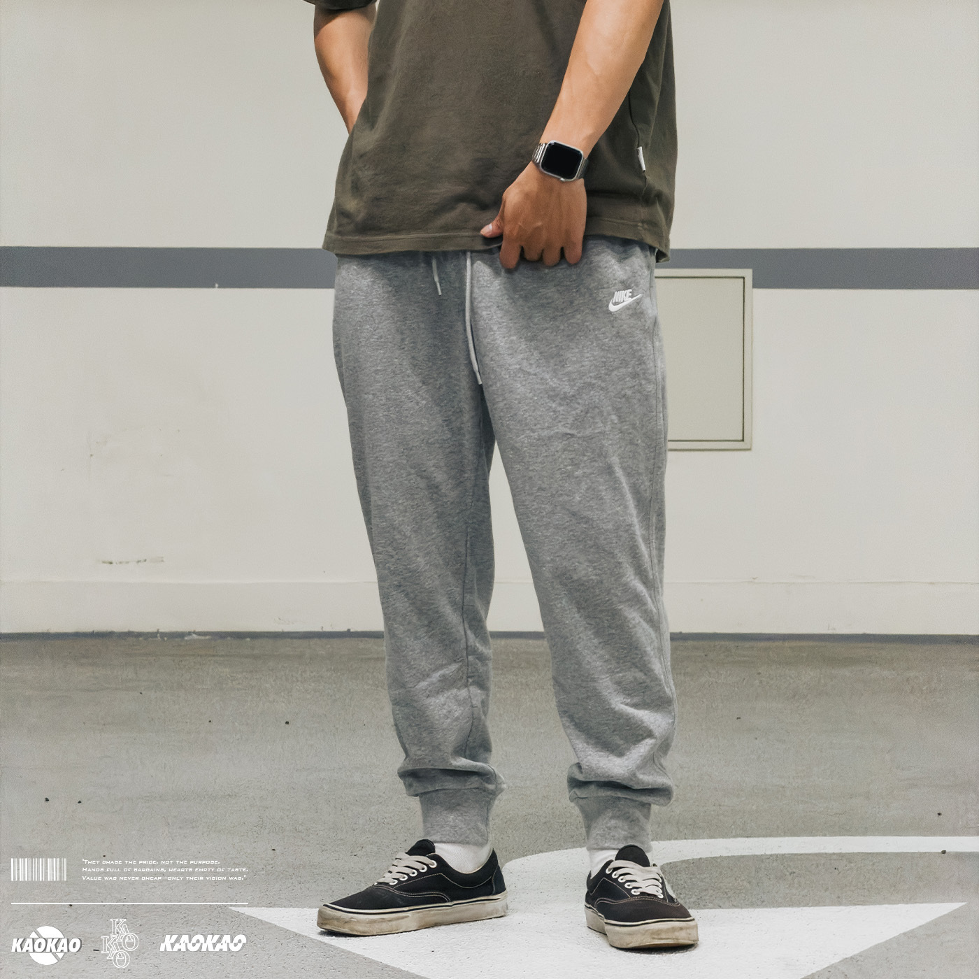 Nike Club 刺繡 LOGO 縮口長褲 男款 灰色 縮口 棉褲 FQ4331-063
