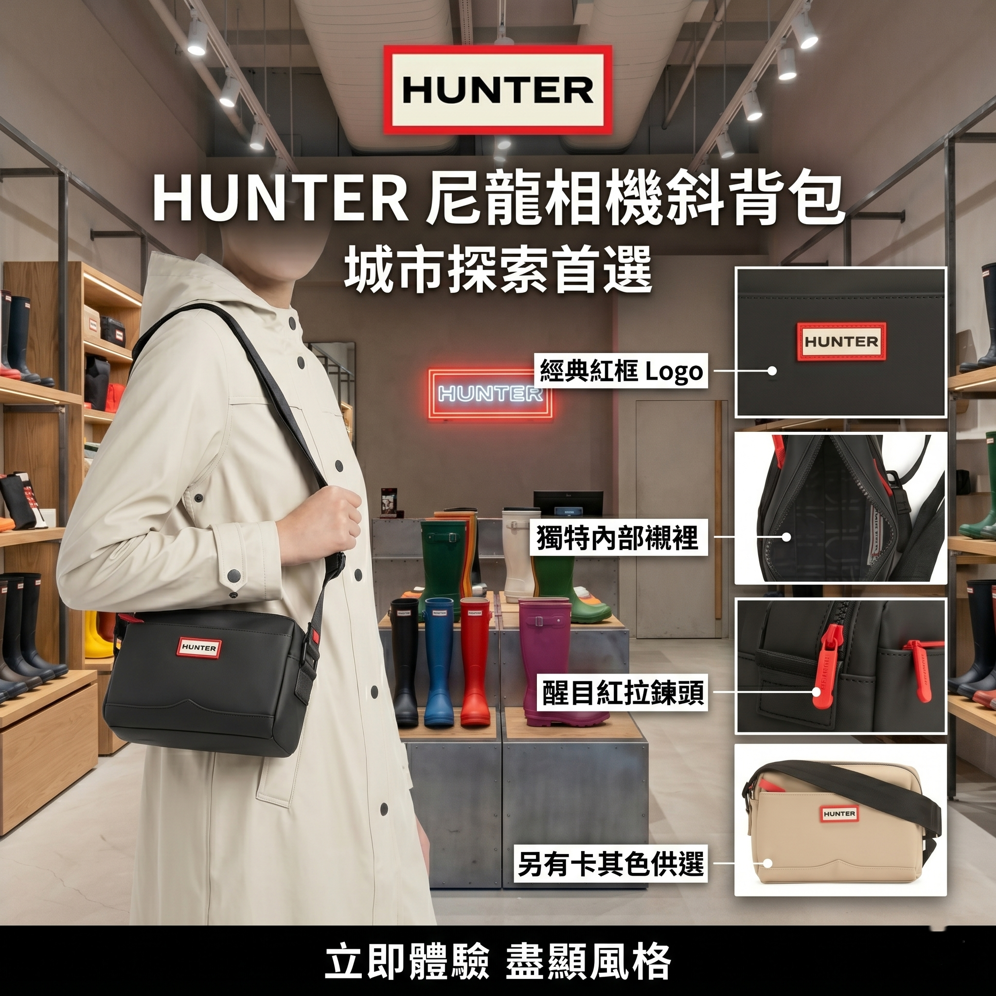 【預購】Hunter H051512 日常系列斜背包