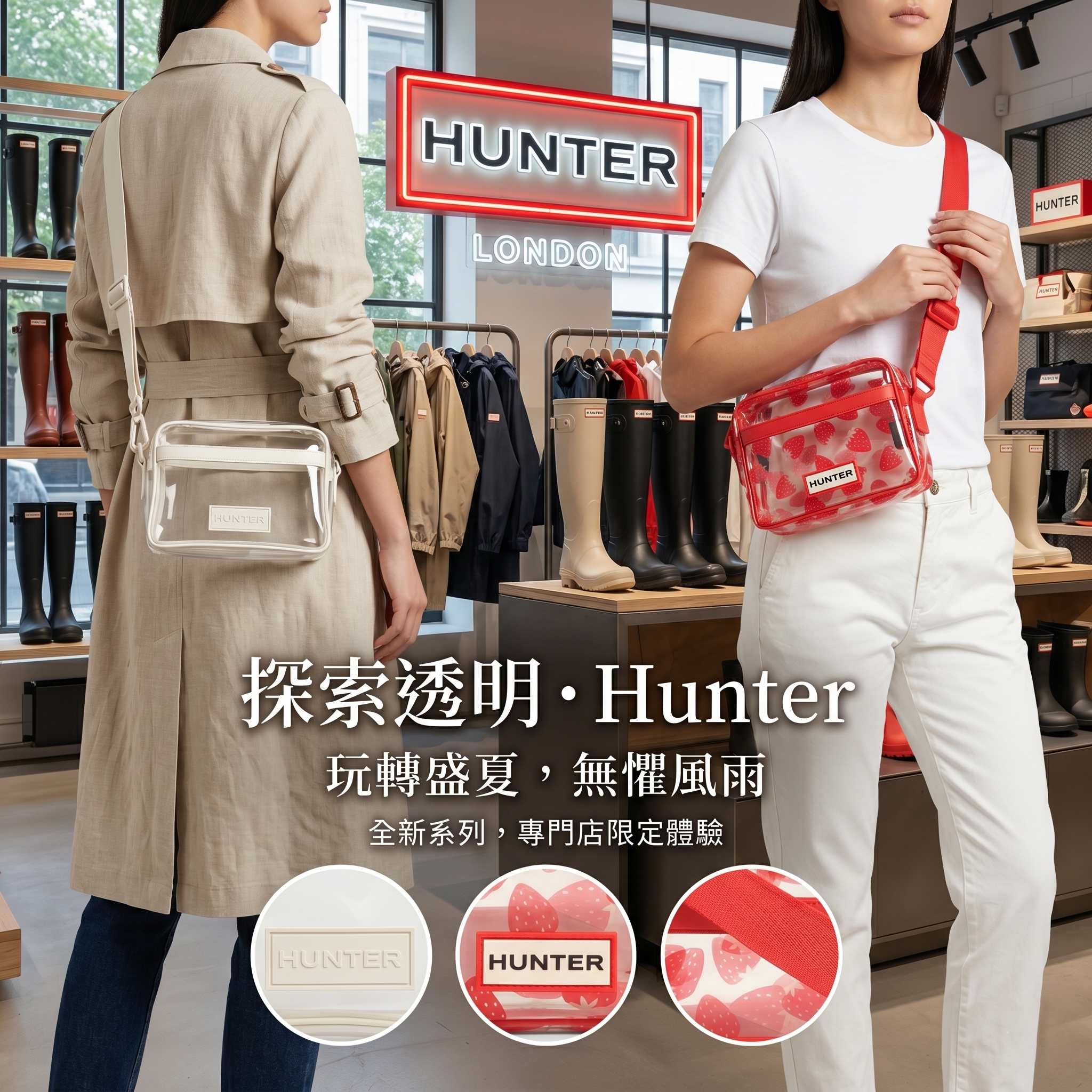 【預購】Hunter H051514 日常系列透明斜背包