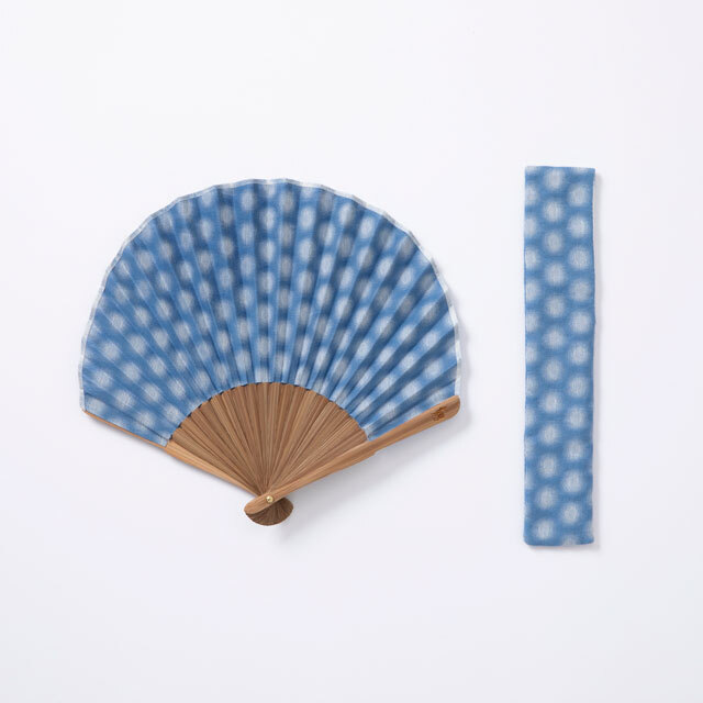 中川政七商店 - 貝型扇 播州織 / 水玉 / 青