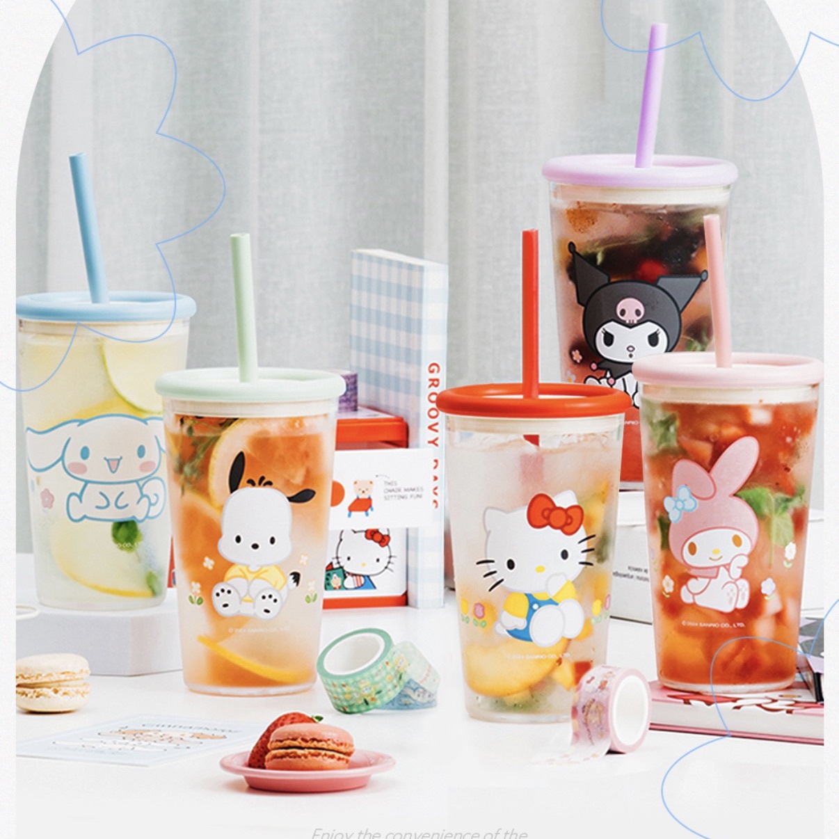 🇰🇷Sanrio 透明雙層吸管杯