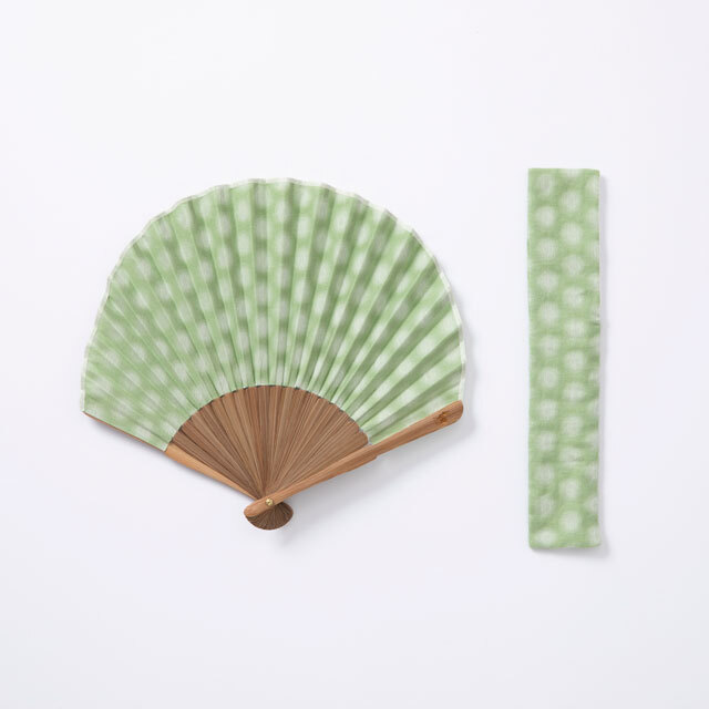 中川政七商店 - 貝型扇 播州織 / 水玉 / 綠