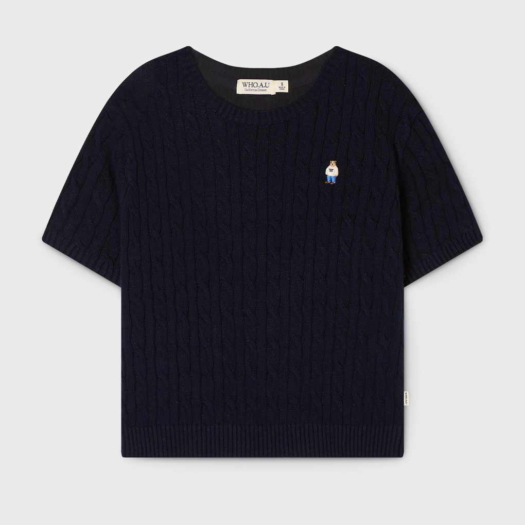 WHO A U - Steve Melange Short Sleeve Sweatshirt *3色* (WHKAG2412F)