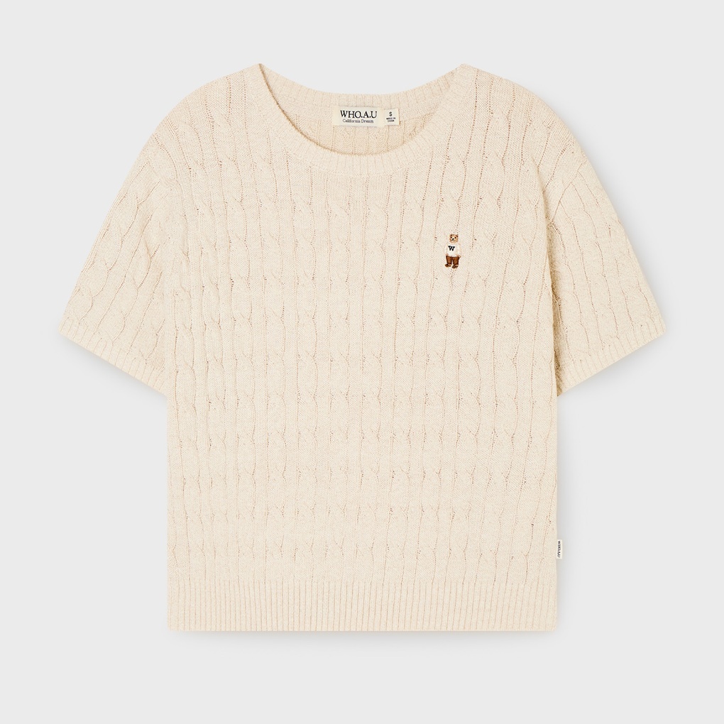 WHO A U - Steve Melange Short Sleeve Sweatshirt *3色* (WHKAG2412F)