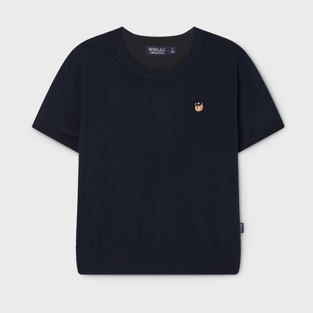 WHO A U - Steve R-neck Plain Short Sleeve Sweater *3色* (WHKAG2425F)