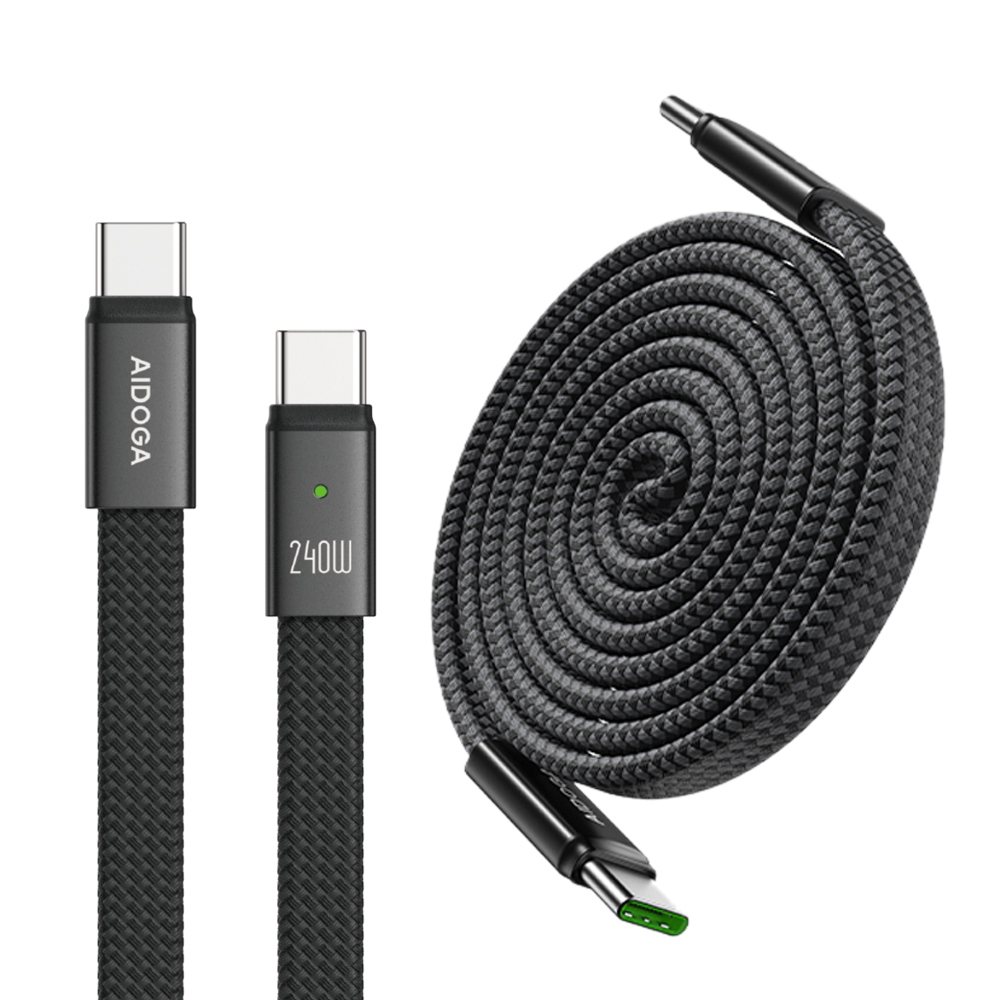 AIDOGA 艾迪伽 磁吸收納貼貼線 240W 雙Type-C/PD3.1快充充電線傳輸線 MagStar系列 1M 支援手機/平板/筆電