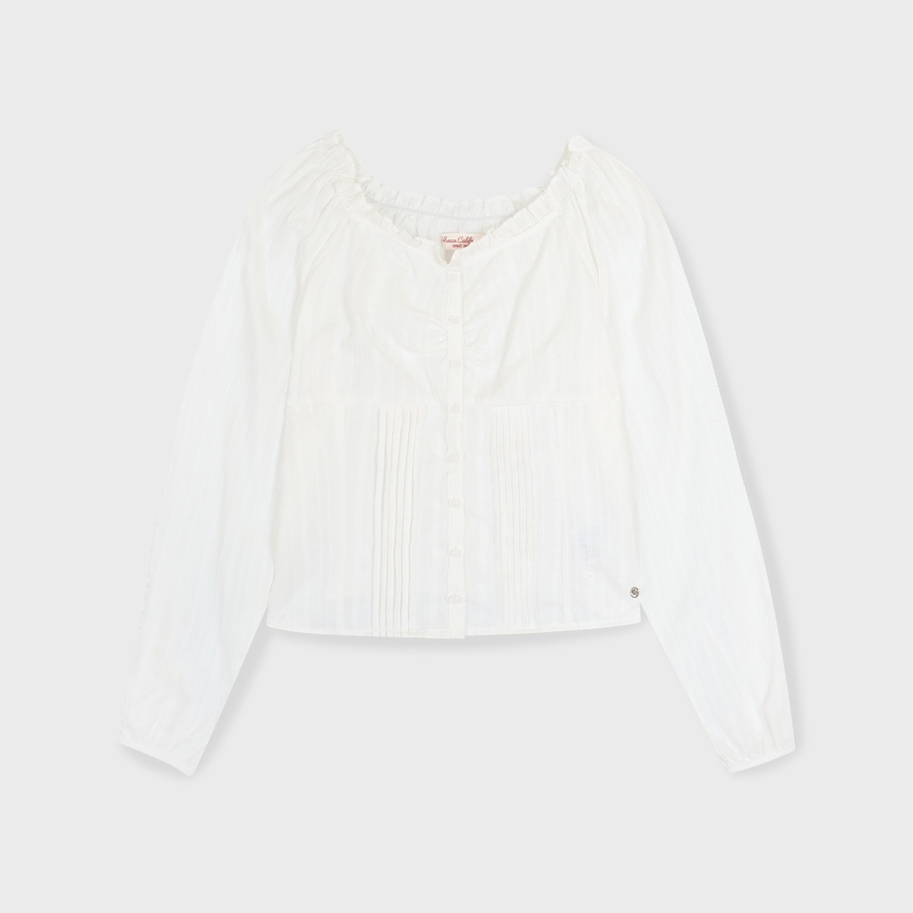 WHO A U - Slim-fit Blouse *Ivory* (WHBLG1181F)