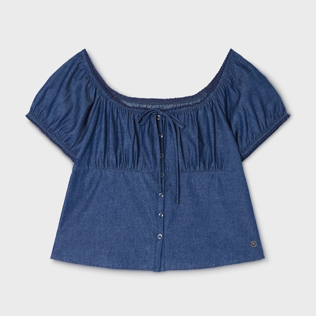 WHO A U - Denim Blouse *Indigo* (WHBLG2532F)