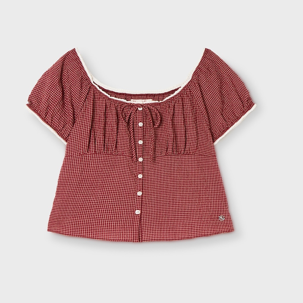 WHO A U - Check Patterend Blouse *2色* (WHBLG2531F)