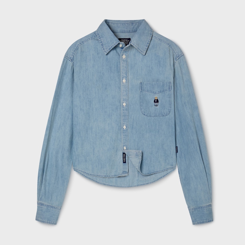 WHO A U - Steve Crop Denim Shirts (F) *2色* (WHYJG2334F)