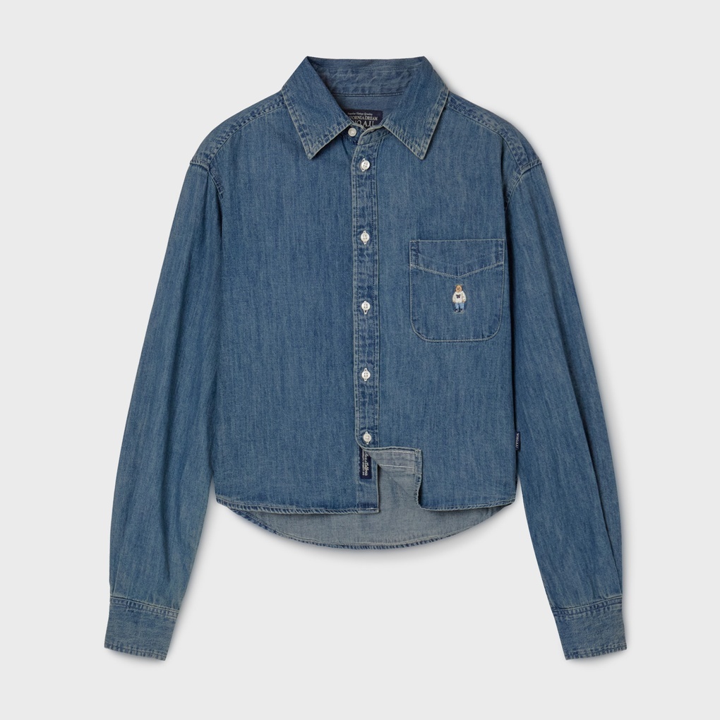 WHO A U - Steve Crop Denim Shirts (F) *2色* (WHYJG2334F)