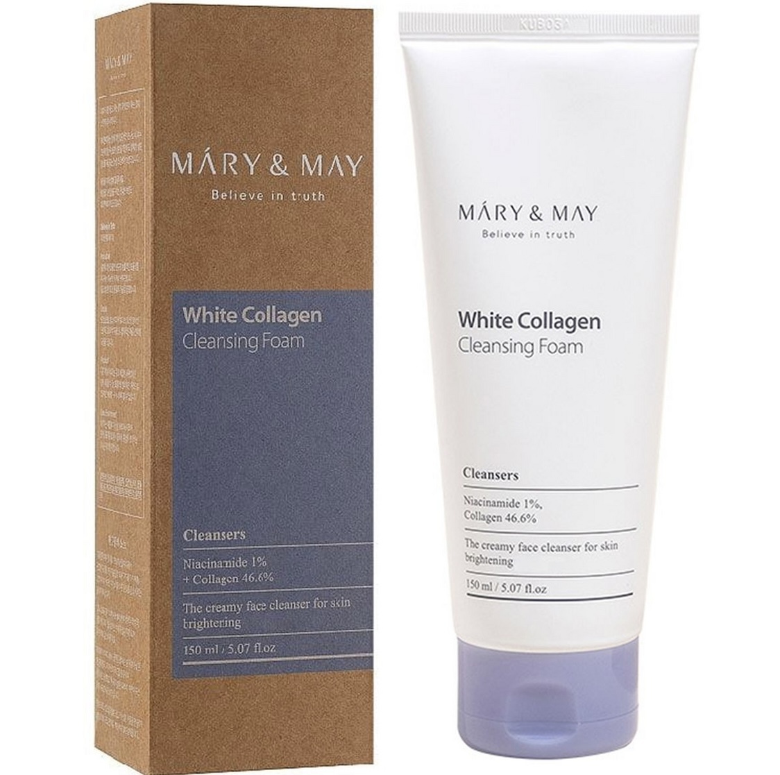 現 貨｜MARY&MAY 膠原蛋白煙醯胺亮白洗面乳 150ml