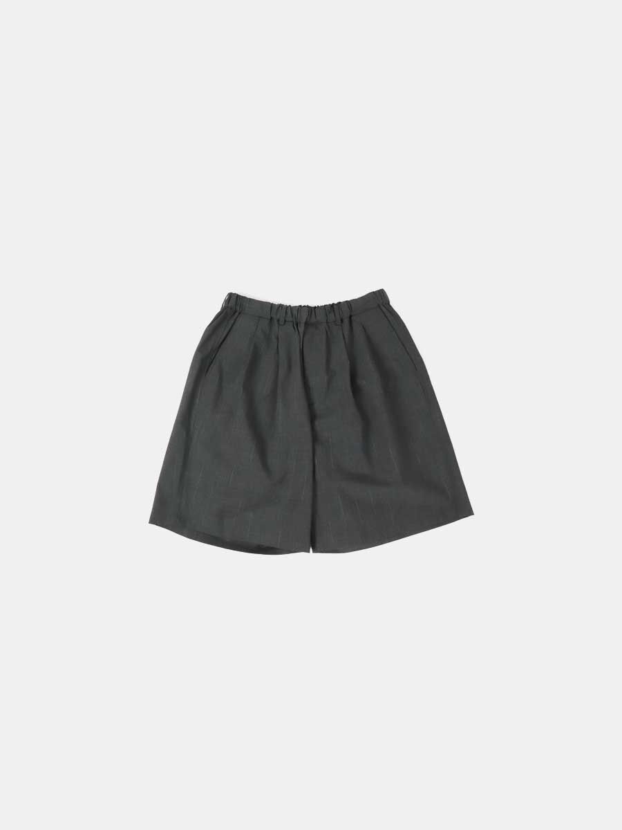 YOKO SAKAMOTO Double Pleated Wide Easy Shorts Charcoal