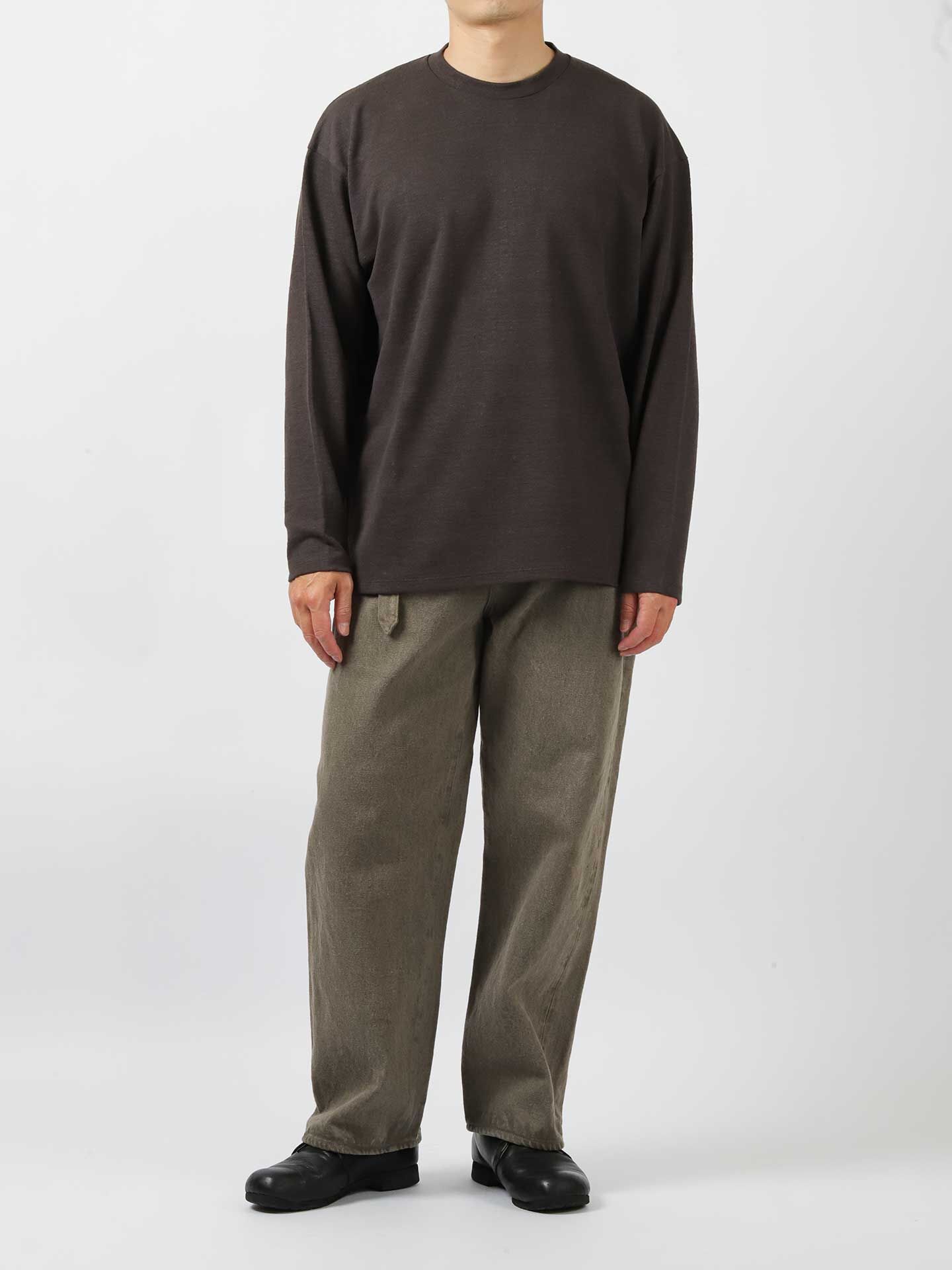 YOKO SAKAMOTO Hemp L/S T-Shirt Brown