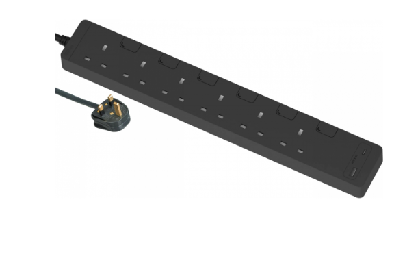 Schneider 施耐德 TSH36ACUSB_3_DG 6位獨立開關安全拖板+2USB A+C