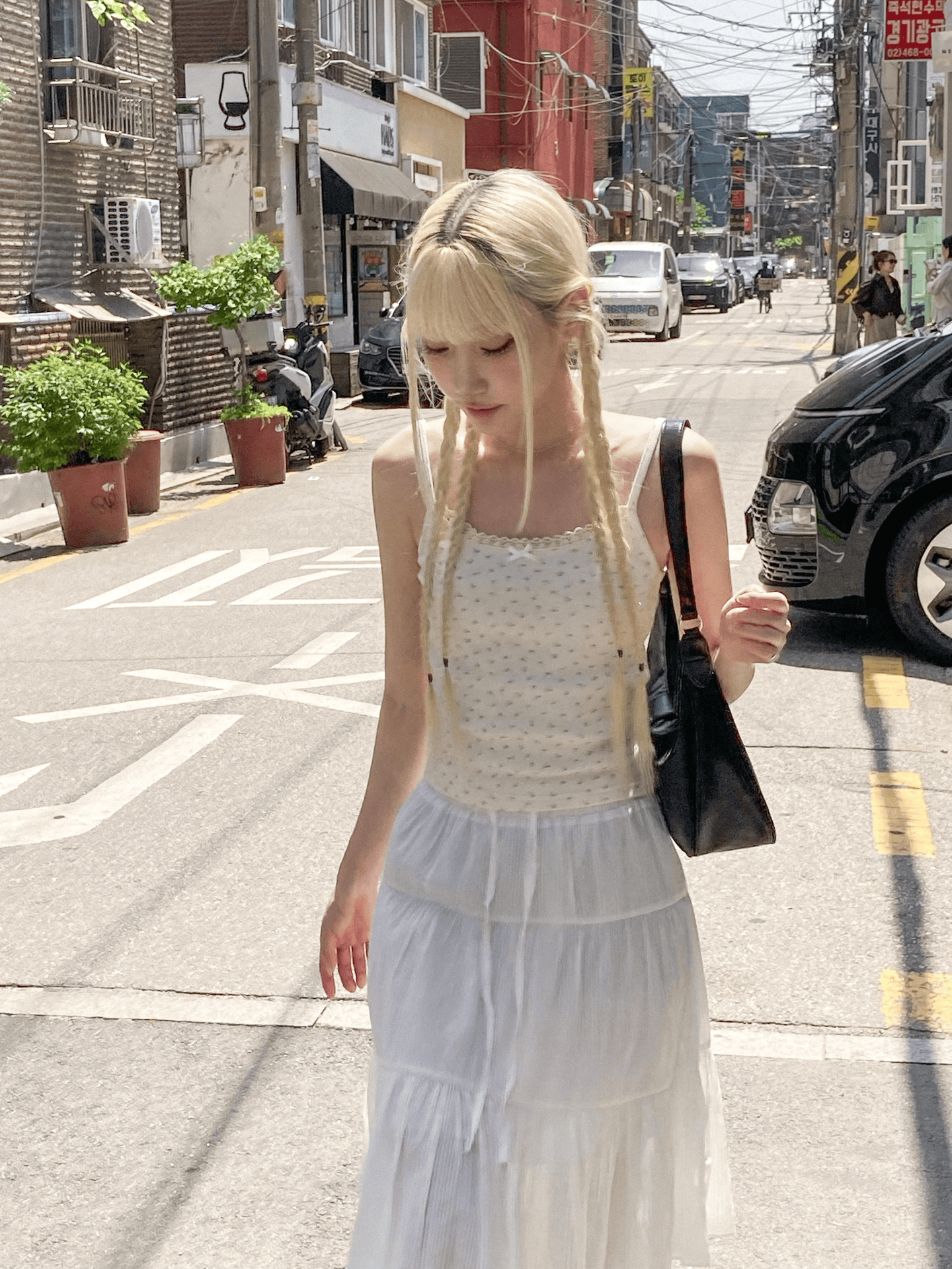 Floral Bowknot Lace-trimmed Cami〈🇰🇷DAY 2〉