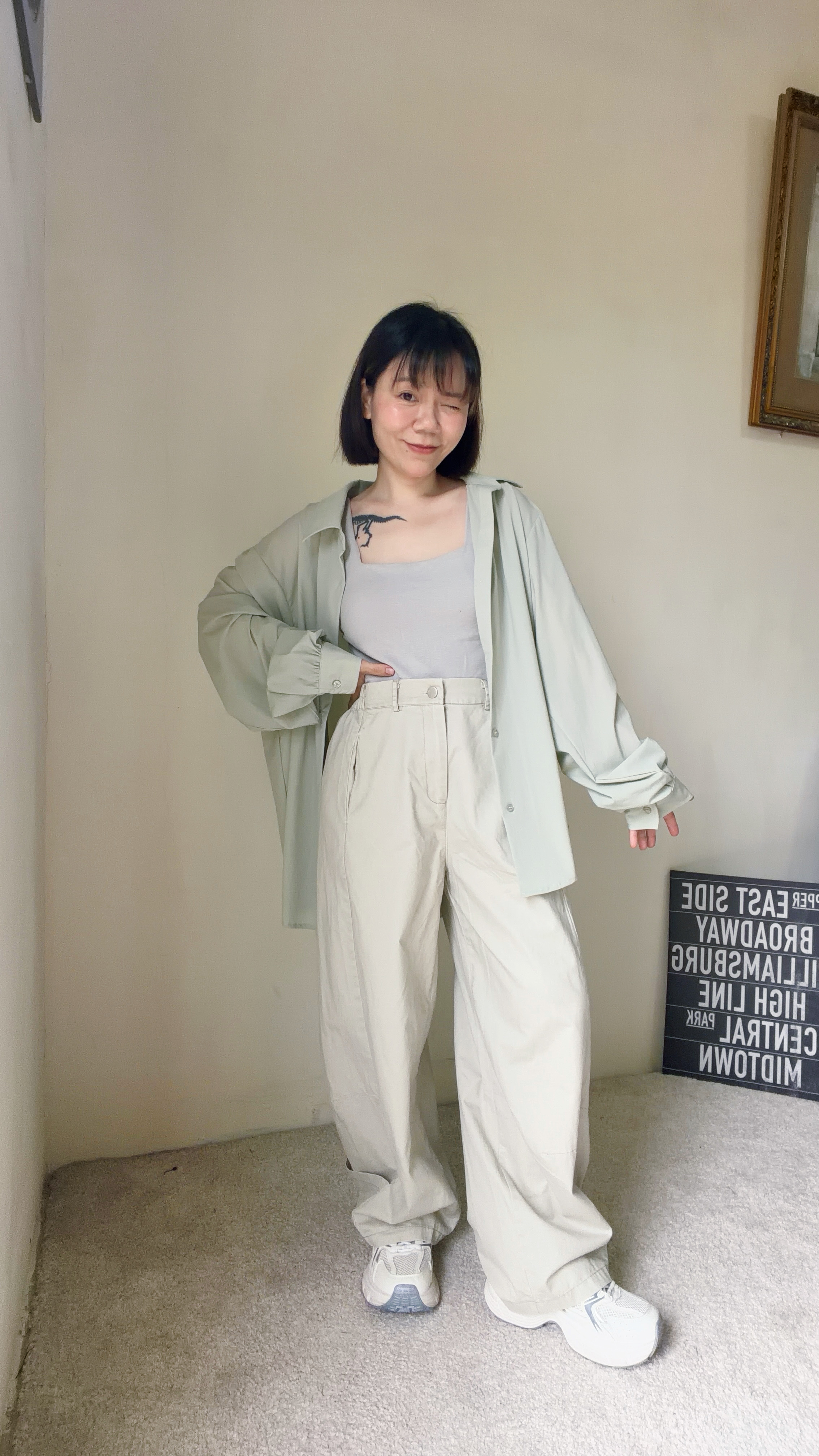 超涼感尼龍感滑布襯衫