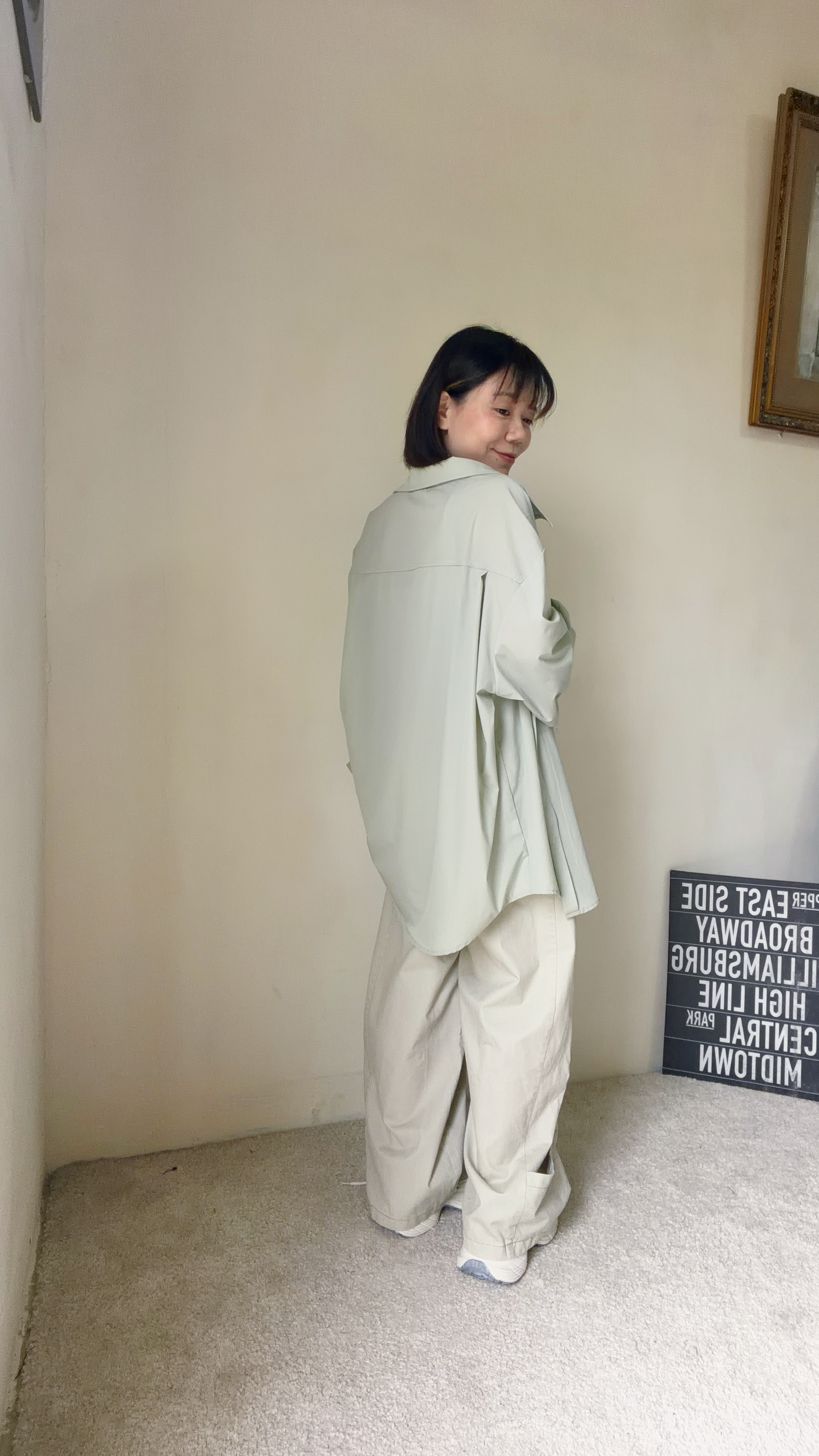 超涼感尼龍感滑布襯衫