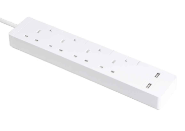 Schneider 施耐德 TSH34U 電源拖板 4位獨立+2USB (白色) TSH34U_3_WE_C5 AAA02349