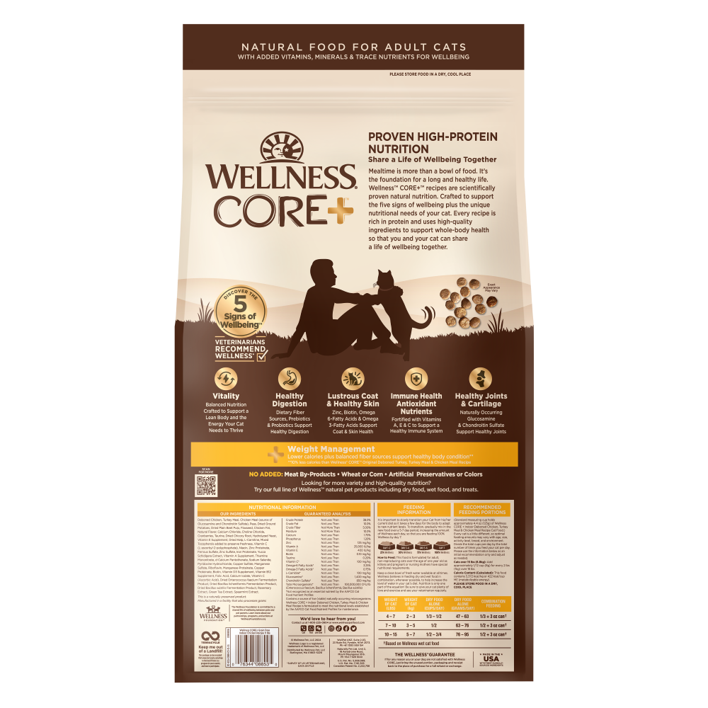 Wellness CORE+ 無穀物腸胃消化貓糧 | 雞肉 | 11 lb